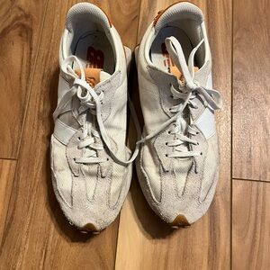 New Balance 327 White and Orange Sneakers